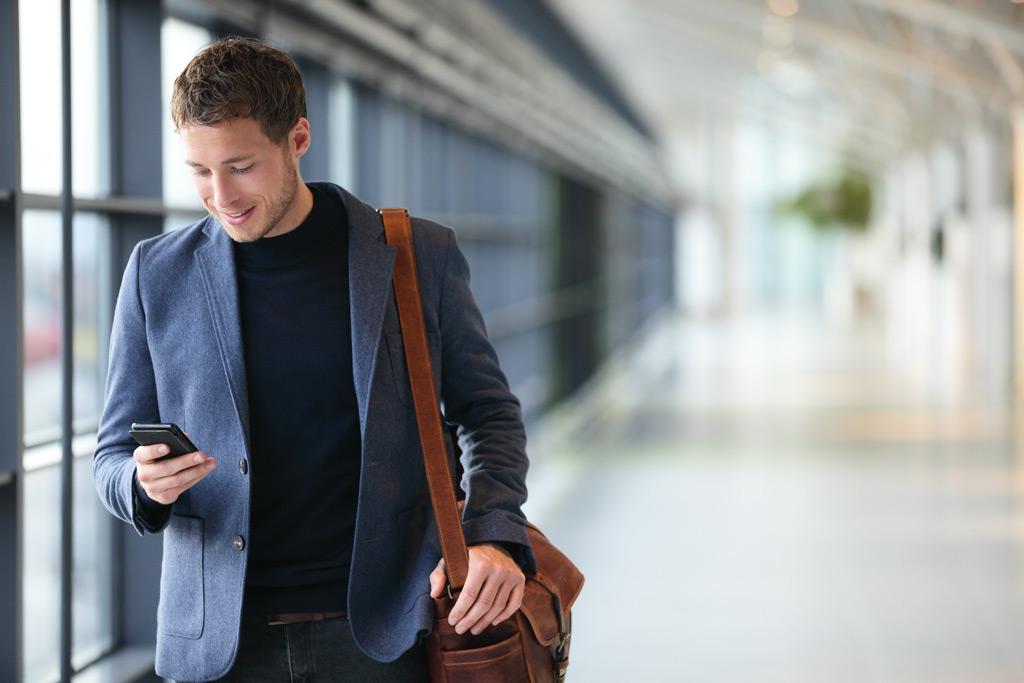 man on smart phone